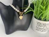Pearly Heart Clasp Pendant